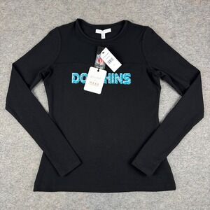 Gracie Hunt x Wear Miami Dolphins Shirt Long Sleeve Black Womens Small S
